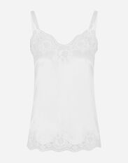 Dolce & Gabbana Satin lingerie-style top with lace detailing White O1G24TONQ79