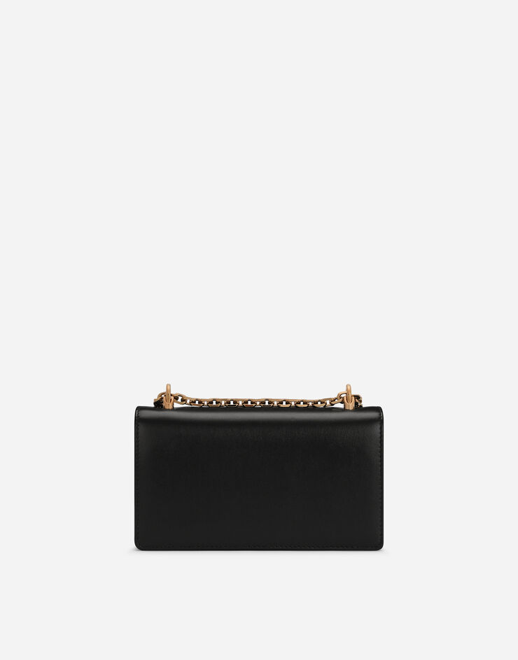 Dolce & Gabbana حقيبة الهاتف DG للبنات من جلد عجل أسود BI1416AW070