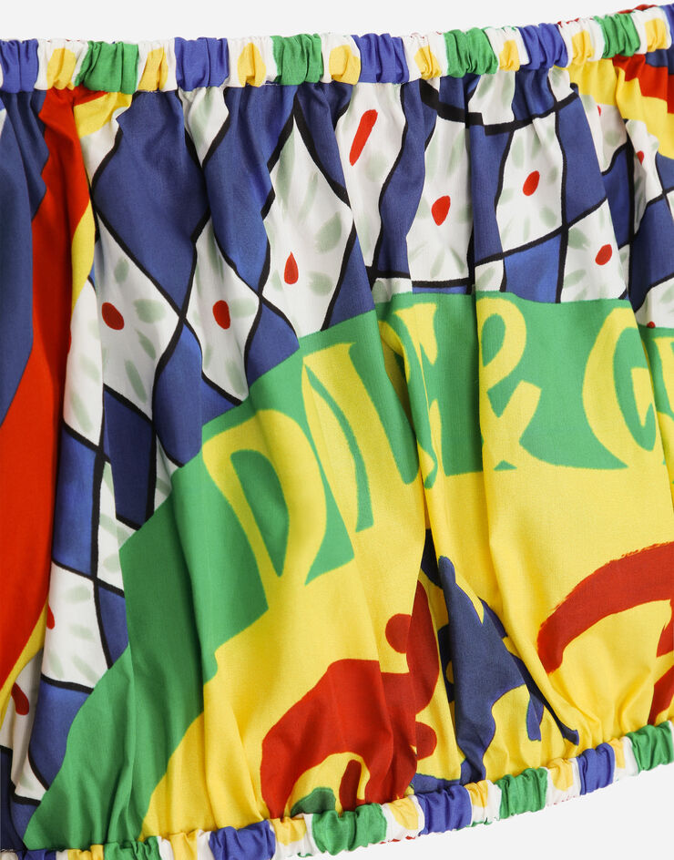 Dolce&Gabbana Carretto-print poplin crop top Multicolor F755RTFI5G1