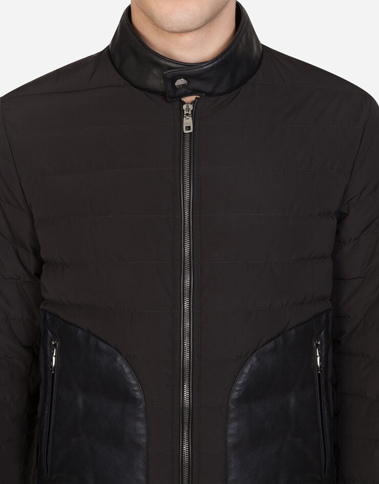 Dolce & Gabbana Nylon jacket with leather details BLACK G9RA6THUMFU