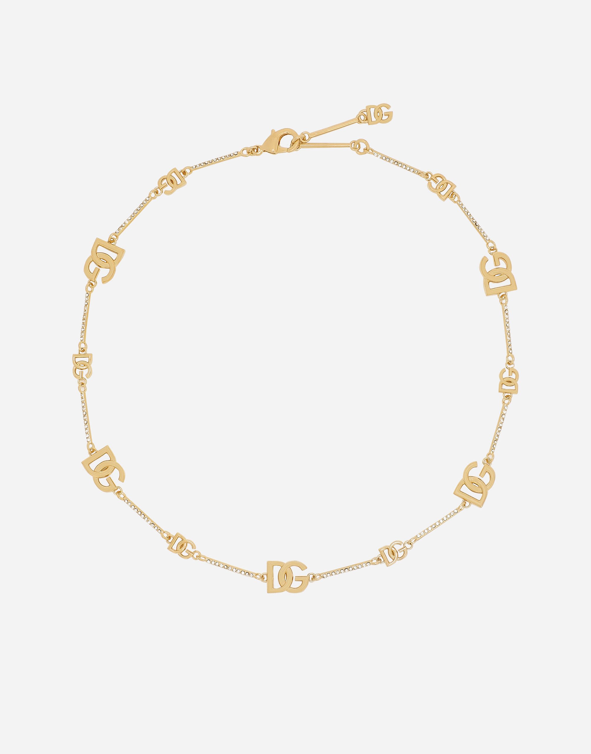 Dolce & Gabbana Kurze Halskette mit Multi-Logo DG Gold WBQ4S3W1111