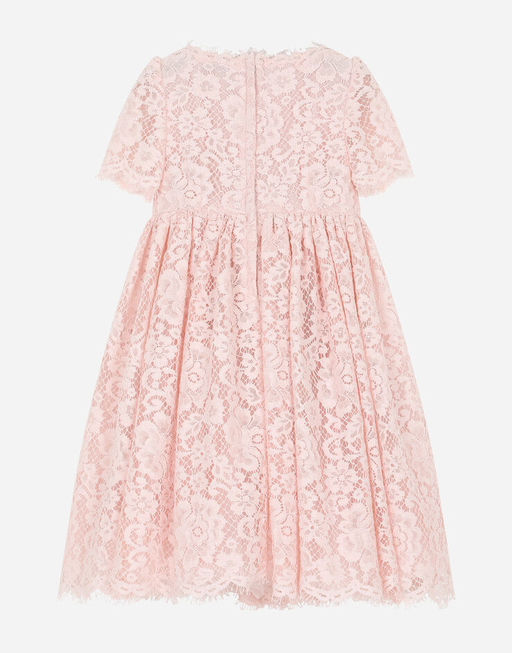 Dolce & Gabbana Long cordonetto lace dress Pink L52DP9HLMEA