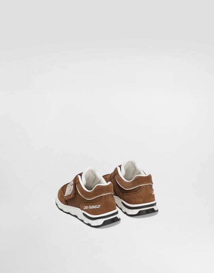 Dolce & Gabbana Mesh and split calfskin sneakers Multicolor DN0199AA954