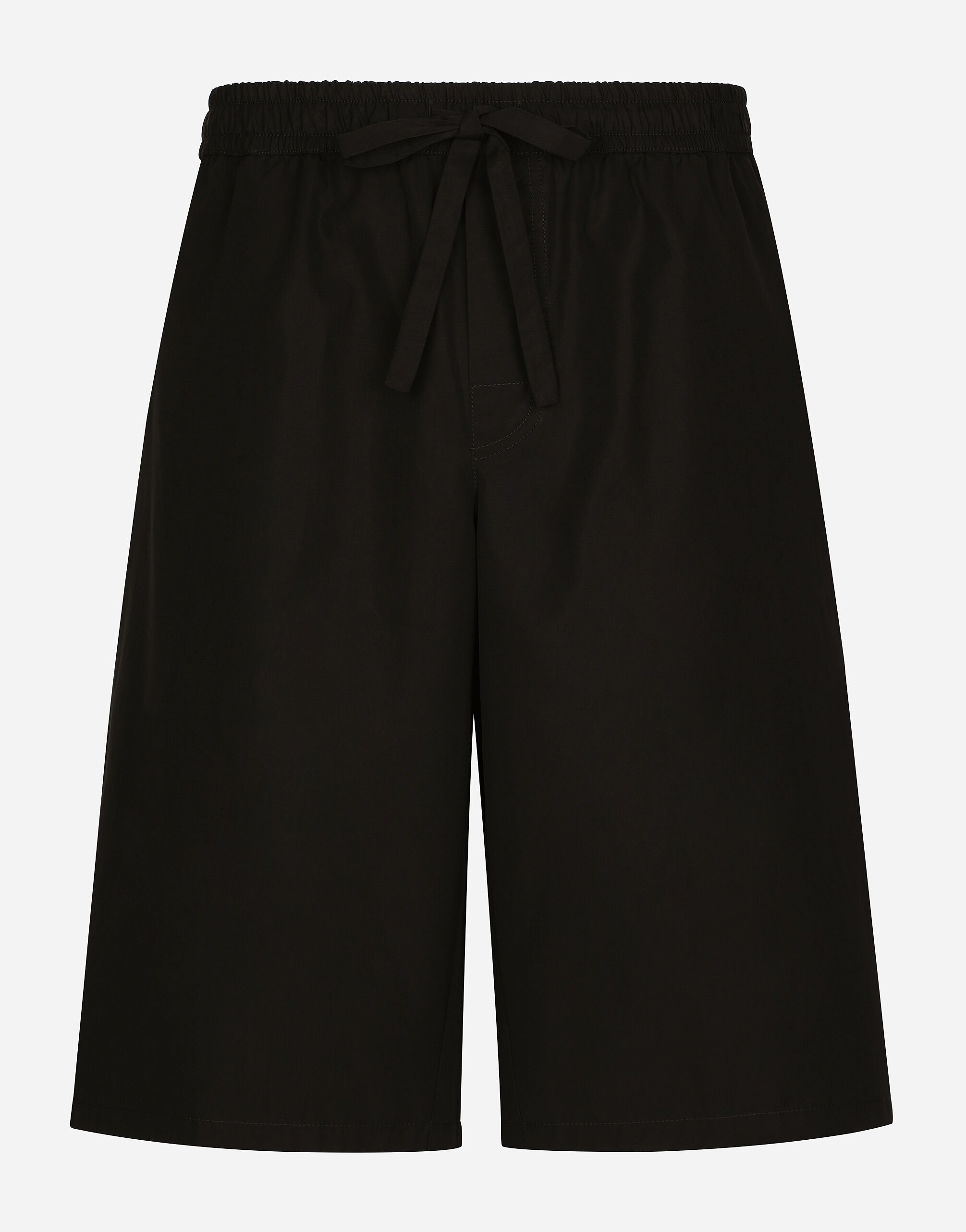 Dolce & Gabbana Cotton jogging shorts with logo tag Black VG6184VN187