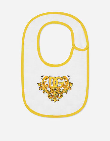 Dolce & Gabbana 2-bib gift set in yellow majolica-print jersey White L11O90G7N3H