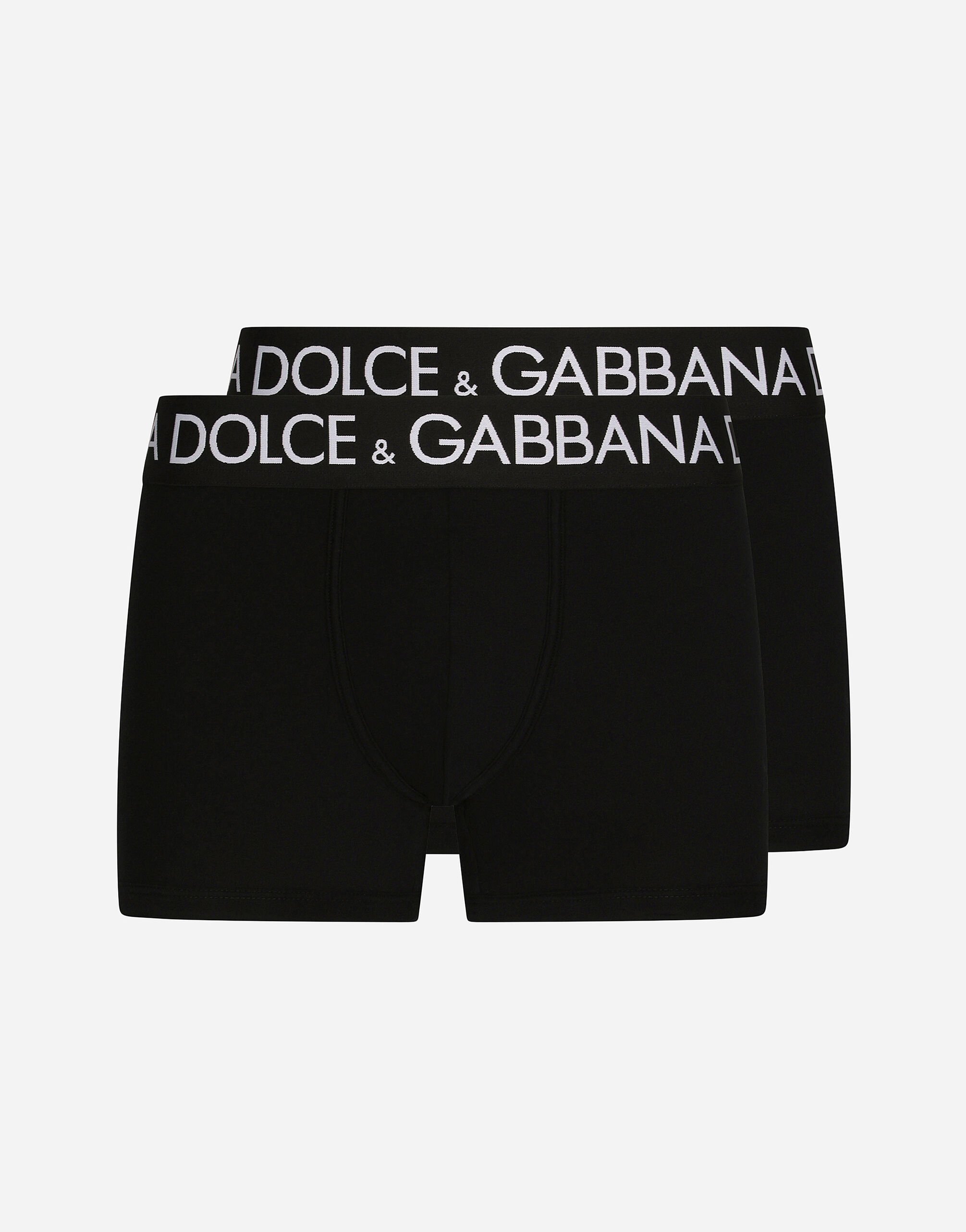 Dolce & Gabbana Two-pack cotton jersey boxers Black M3A27TFU1AU