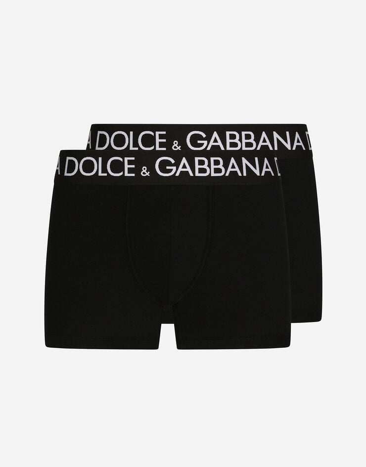 Dolce & Gabbana Pack de dos bóxers en punto de algodón bielástico Negro M9D70JONN97