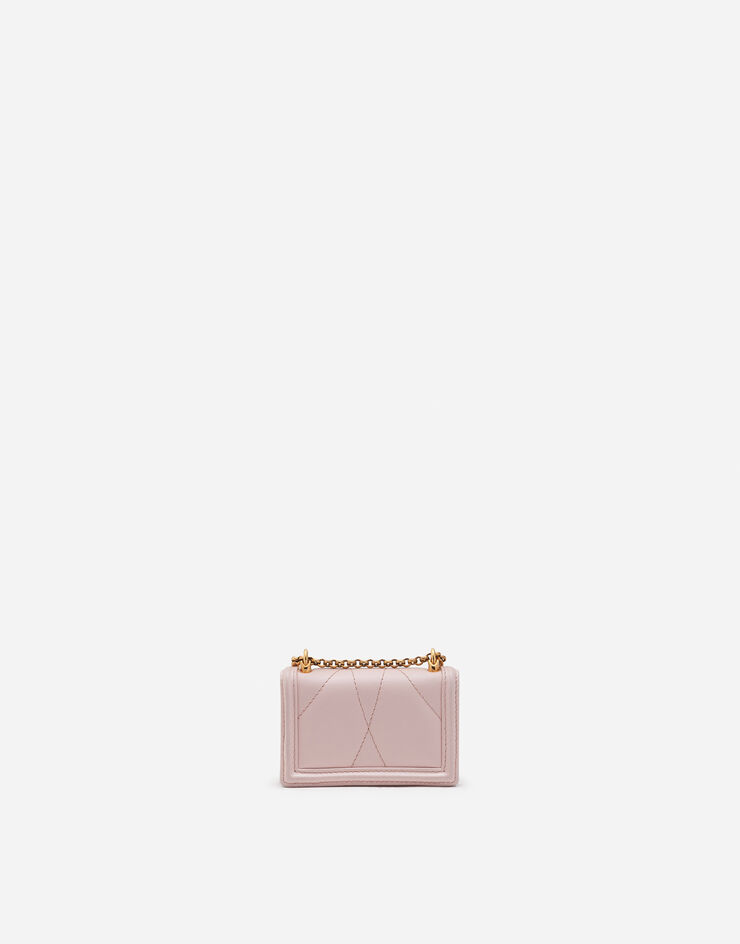 Dolce & Gabbana Devotion micro bag in quilted nappa leather РОЗОВЫЙ ПУДРОВЫЙ BI1399AJ114