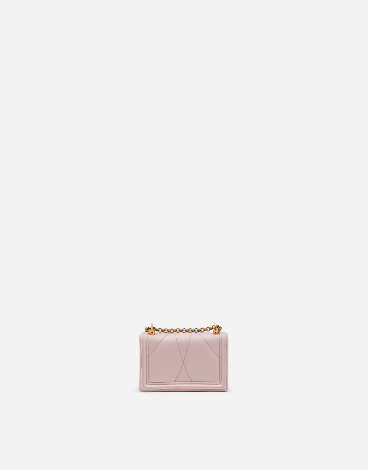 Dolce & Gabbana Devotion micro bag in quilted nappa leather Pink BI1399AJ114