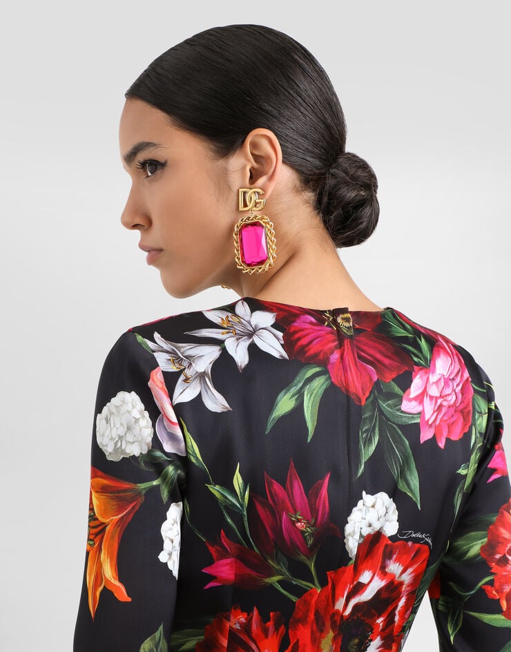 Dolce & Gabbana Robe en satin à imprimé fleurs Imprimé F6GAVTFSIB2