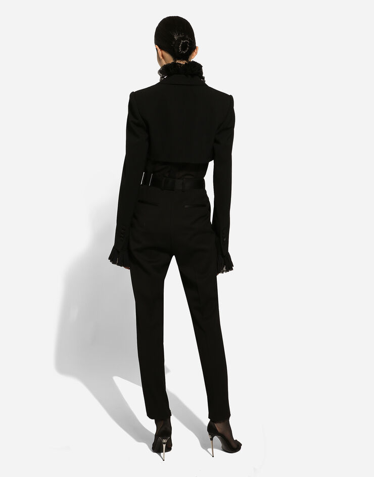 Dolce & Gabbana Wool gabardine cigarette pants Black FTC30TFU28J