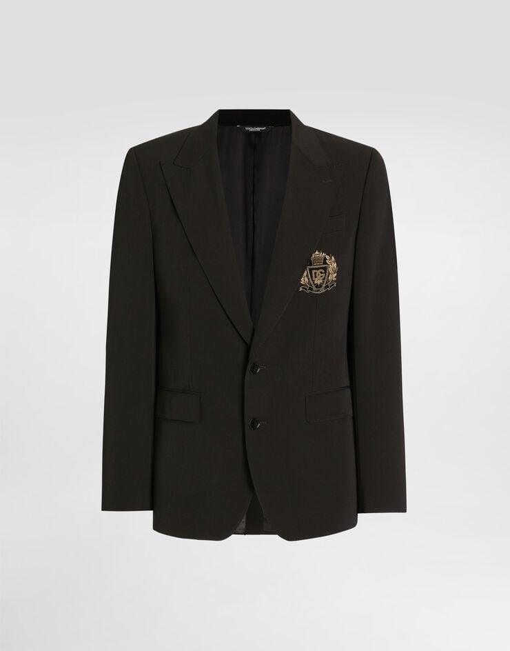 Dolce & Gabbana Single-breasted sicilia light jacket in bistretch wool canvas Black G2TV4ZFUBGB