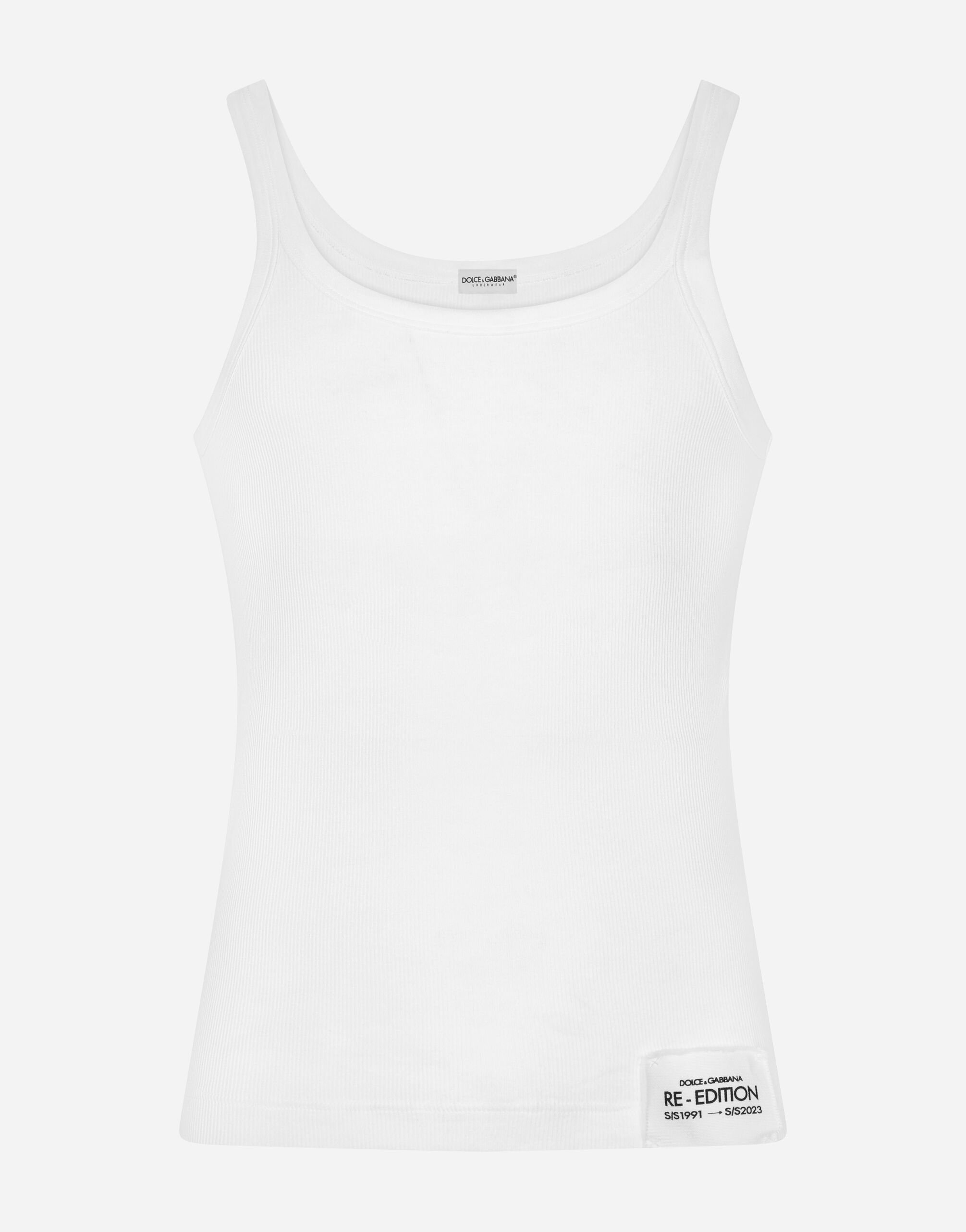 Dolce&Gabbana Camiseta sin mangas de algodón acanalado Multicolor G2QU4TFRMD4
