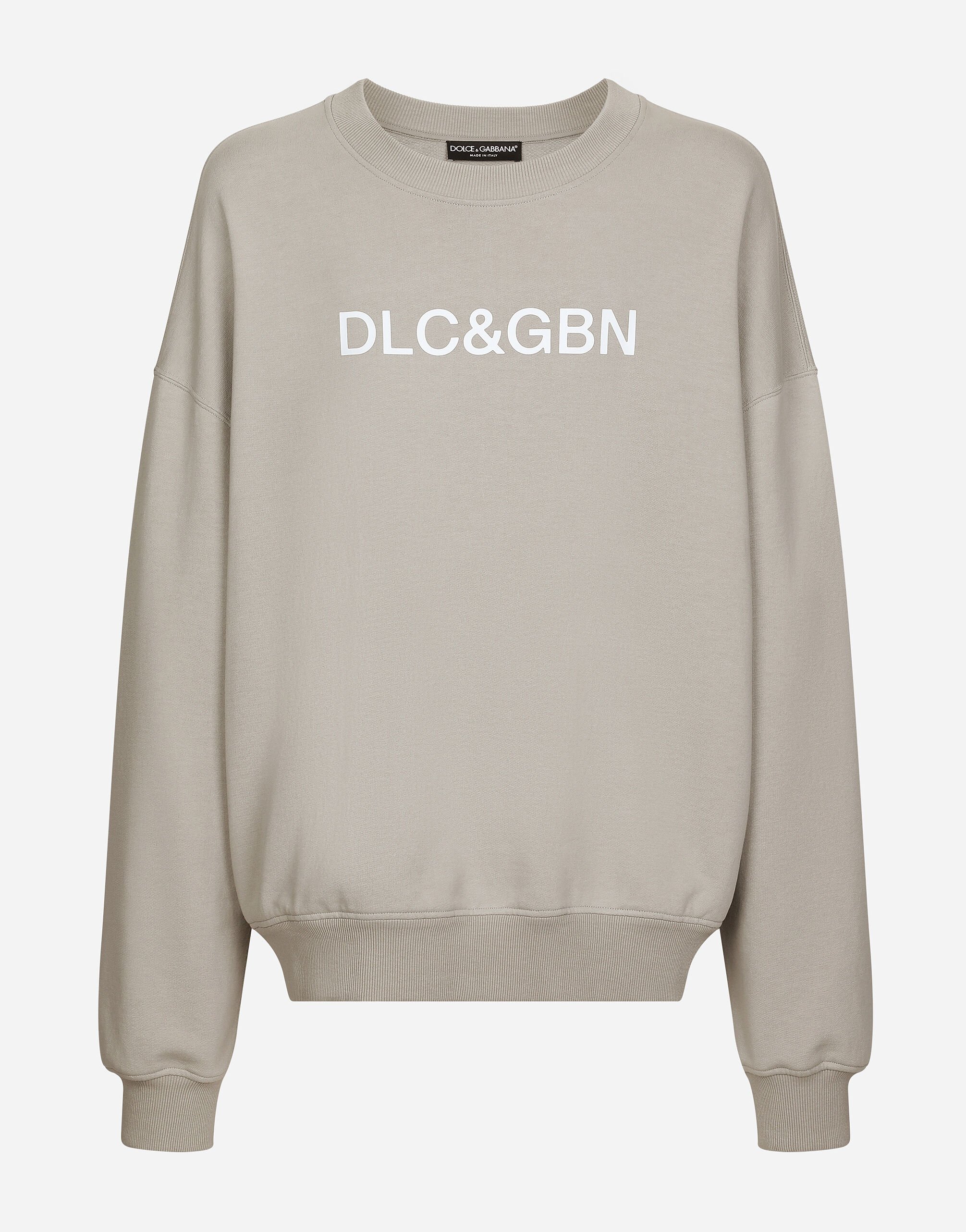 Dolce&Gabbana Round-neck sweatshirt with Dolce&Gabbana logo print White G9AGQTHU7OA