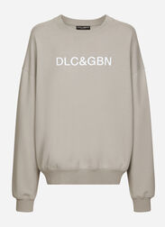 Dolce & Gabbana Round-neck sweatshirt with Dolce&Gabbana logo print Black G9AKATHU7PP