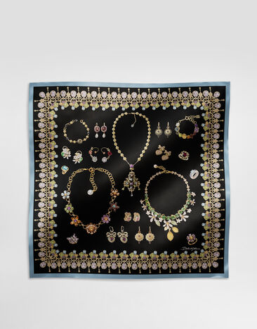 Dolce & Gabbana Jewelry-print silk twill foulard (70x70) White BB6002B2EM1