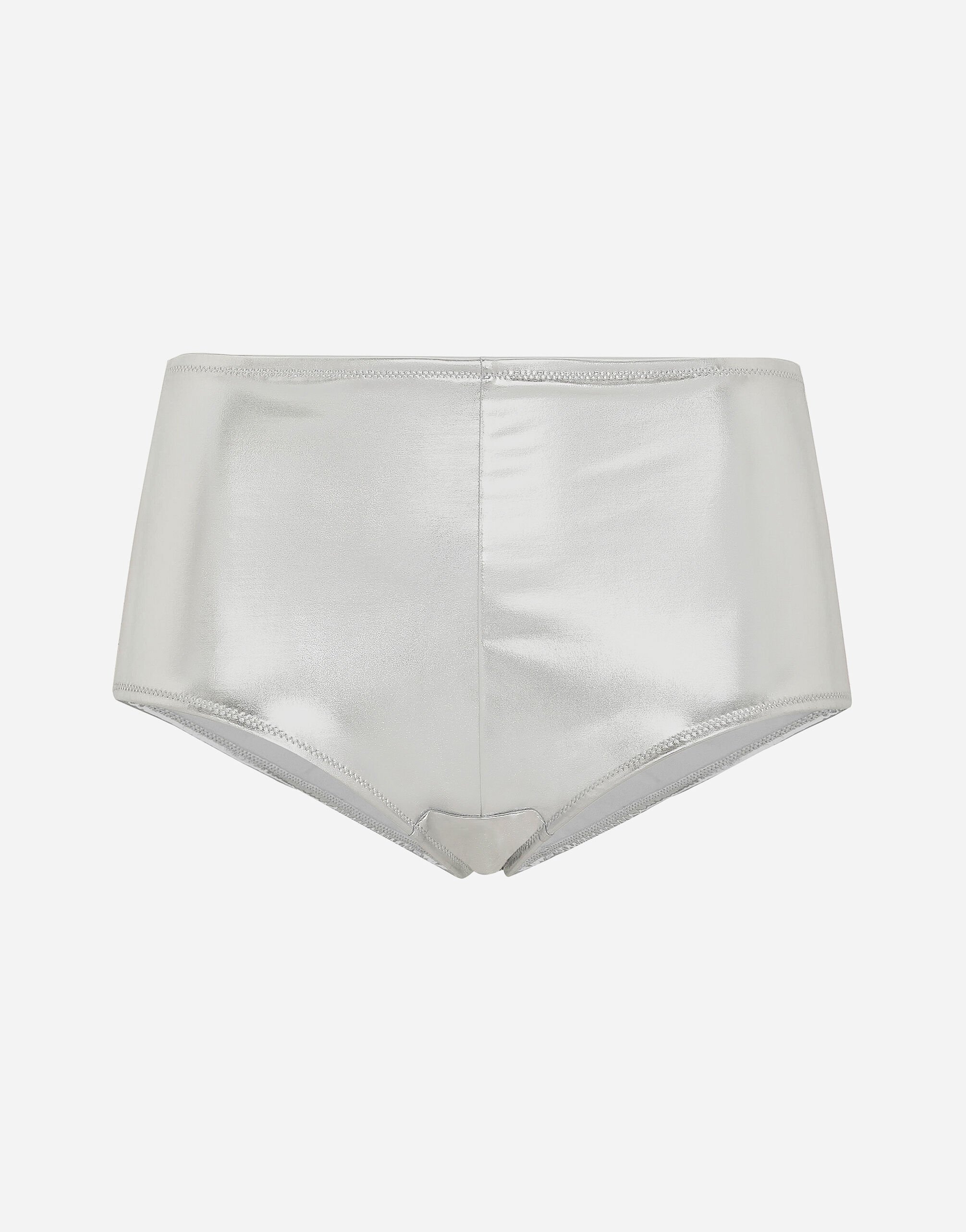 Dolce & Gabbana Foiled jersey low-rise panties Silver FTAMPTFLSFG