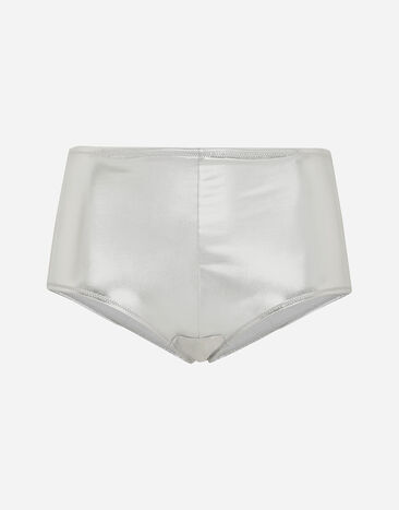 Dolce & Gabbana Panty mit niedrigem Bund aus Metallic-Jersey Silber O2E28TFUGRA