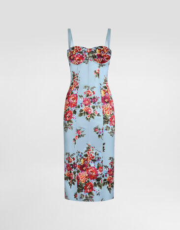 Dolce & Gabbana Flower bouquet-print satin dress Dolce & Gabbana Flower bouquet-print satin dress Multicolor F60DGTFSICE