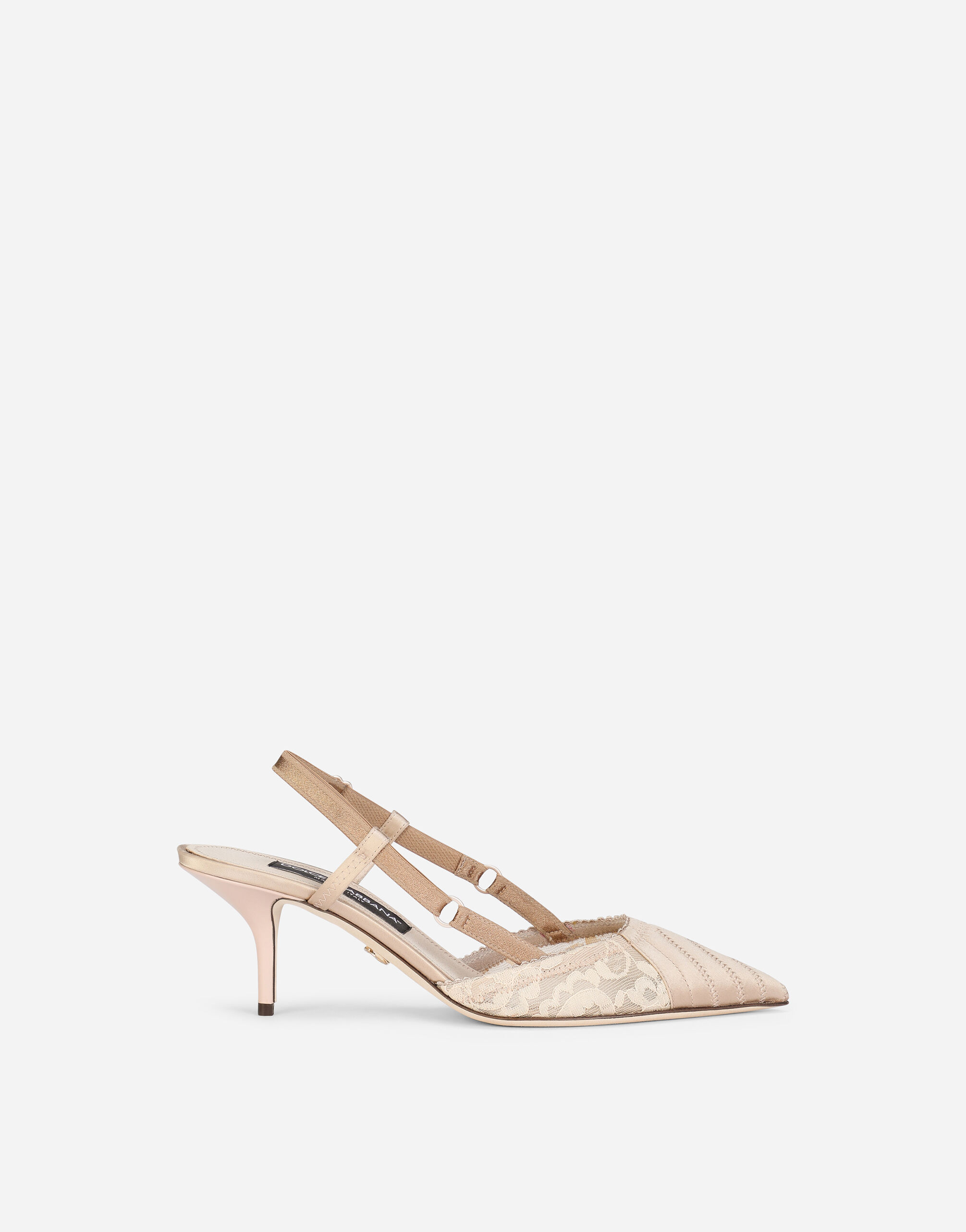 Dolce & Gabbana Corset-style satin slingbacks Beige CG0710A1037