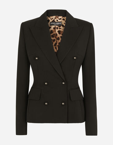 Dolce & Gabbana Dolce-fit woolen jacket with branded buttons Black F26CITFU21E