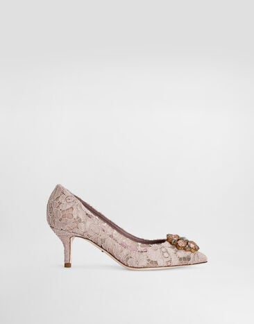 Dolce & Gabbana Lace rainbow pumps with brooch detailing Blush CD0066AL198