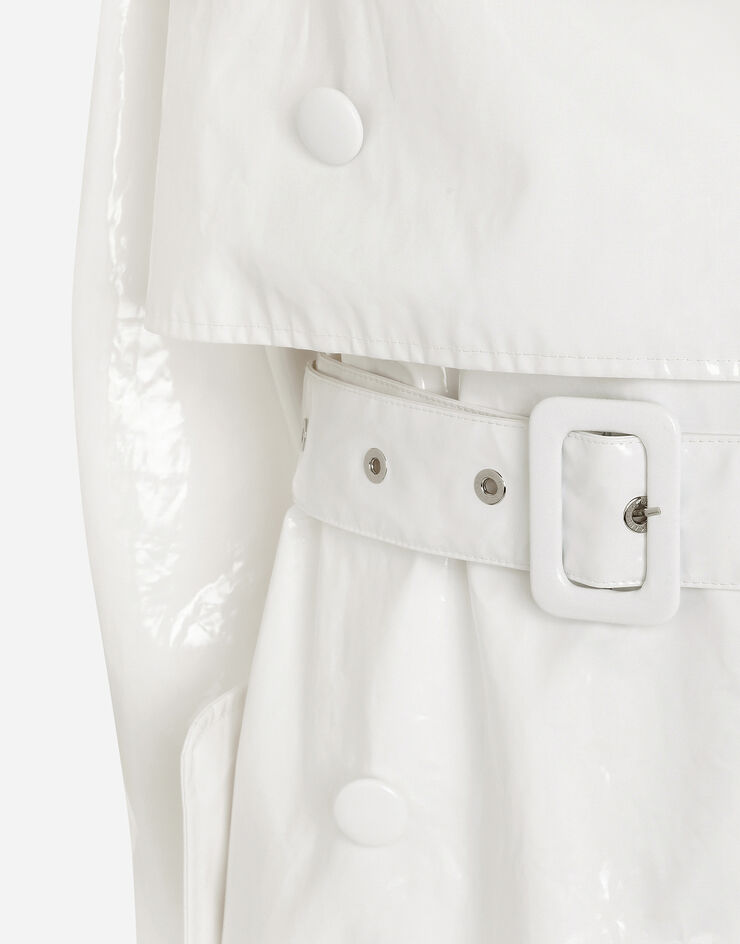 Dolce & Gabbana Trench en coton enduit Blanc F0D1QTFU600