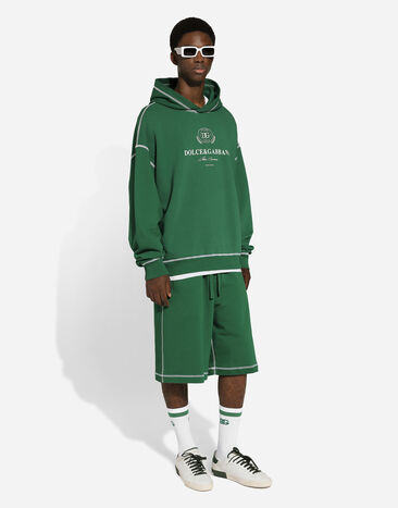 Dolce & Gabbana Jogging shorts with embroidered logo Green GP08BZG7NON