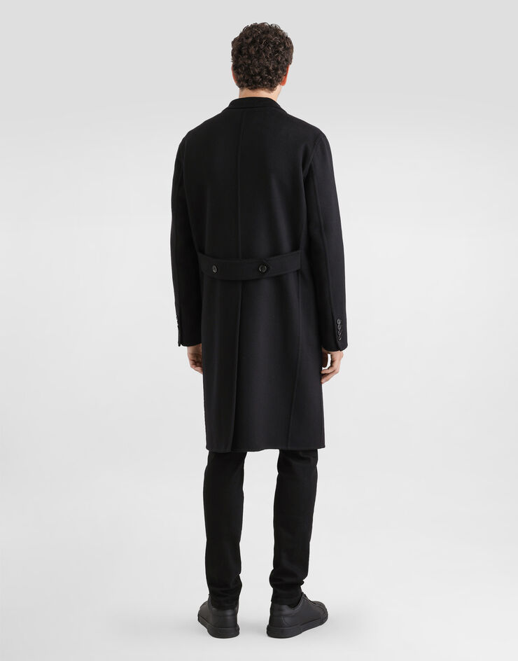 Dolce & Gabbana Cappotto doppiopetto in cashmere Nero G050JTGJ748