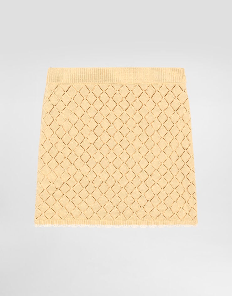 Dolce & Gabbana Diamond pattern knitted skirt Dolce & Gabbana Diamond pattern knitted skirt Yellow L5KI0CJBCI2