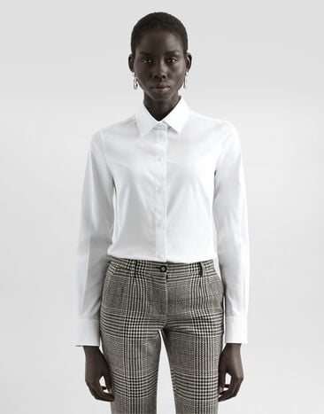 Dolce & Gabbana Stretch poplin shirt White F5G19TFUEEE