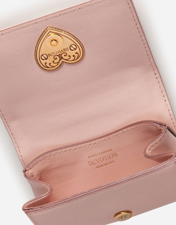 Dolce & Gabbana Devotion micro bag in quilted nappa leather бледно-розовый BI1399AJ114