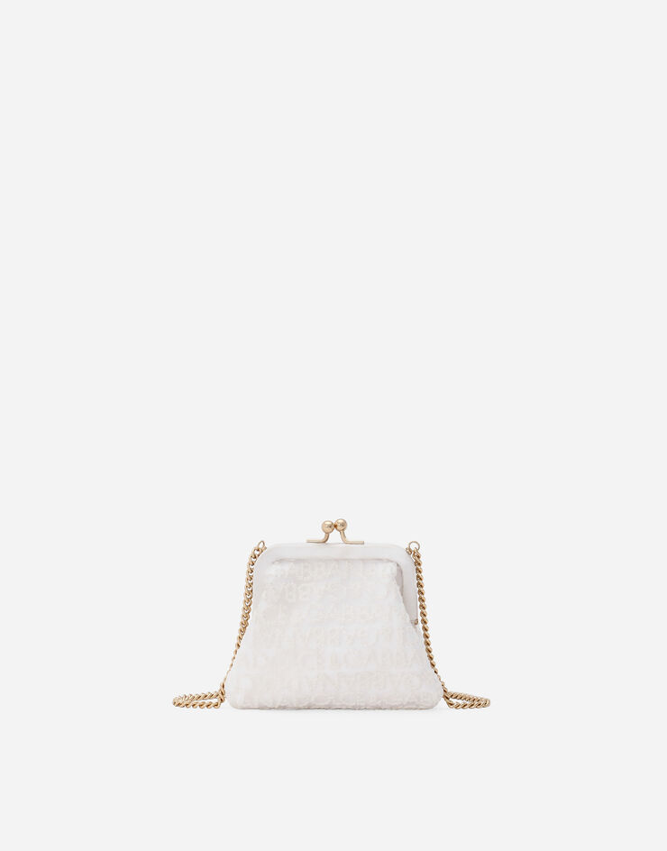 Dolce & Gabbana Bolso bandolera de malla con logotipo Dolce&Gabbana bordado Blanco EB0007AU135