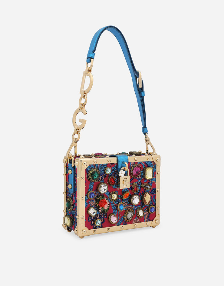 Dolce & Gabbana Tasche Dolce Box aus Jacquardgewebe mit Stickereien Mehrfarbig BB7165AY593