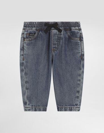 Dolce & Gabbana 5-pocket denim jeans with branded label Azure L13Q60FR50R