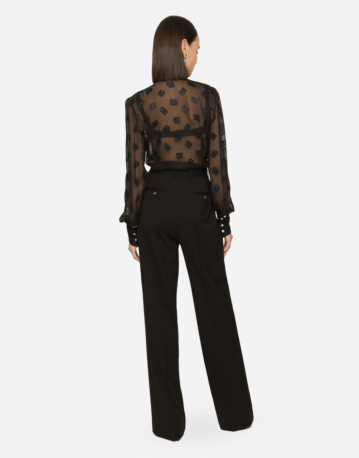 Dolce & Gabbana Pantalón palazzo de gabardina Negro FTBQZTFUBF0