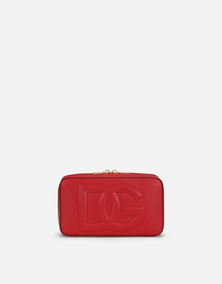 Dolce & Gabbana Camera bag logo DG petit format en cuir de veau Rouge BB7289AW576