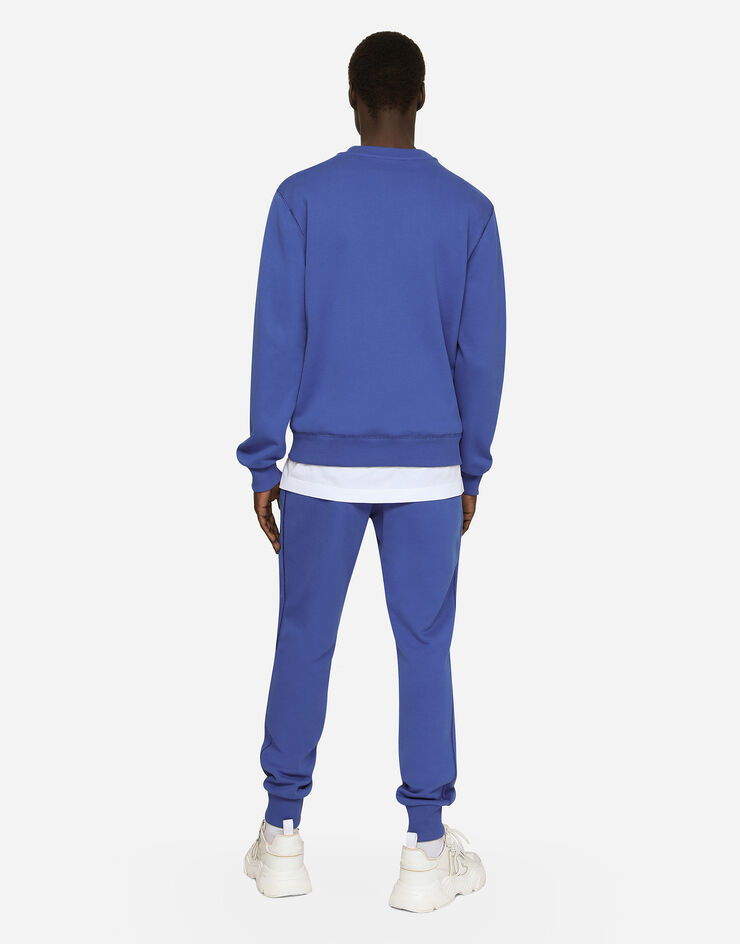 Dolce & Gabbana Jersey sweatshirt with branded tag Blau G9ABJTG7F2G