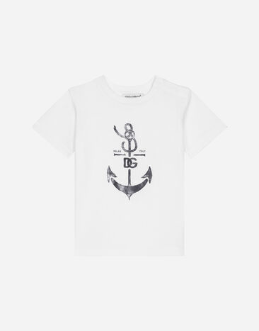 Dolce & Gabbana Jersey T-shirt with DG anchor print Print L1JTEYII7EA