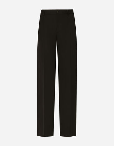 Dolce&Gabbana Wollhose mit geradem Bein Schwarz GYZMHTFU21E