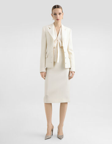 Dolce & Gabbana Skirt in double crêpe White F4C14TFU207