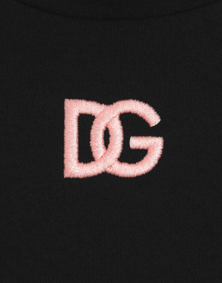 Dolce & Gabbana Interlock turtleneck with DG logo embroidery Black L5JTLEG7N9L