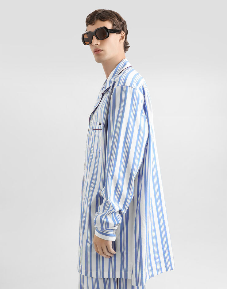 Dolce & Gabbana Striped poplin vanity shirt Multicolor G5OL9TFR524