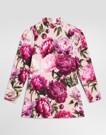Dolce & Gabbana Peony-print interlock dress Multicolor L5JD7LG7QZU