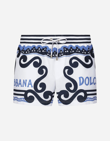 Dolce & Gabbana Boxer de bain court à imprimé Marine Imprimé M4A13TFIM4R