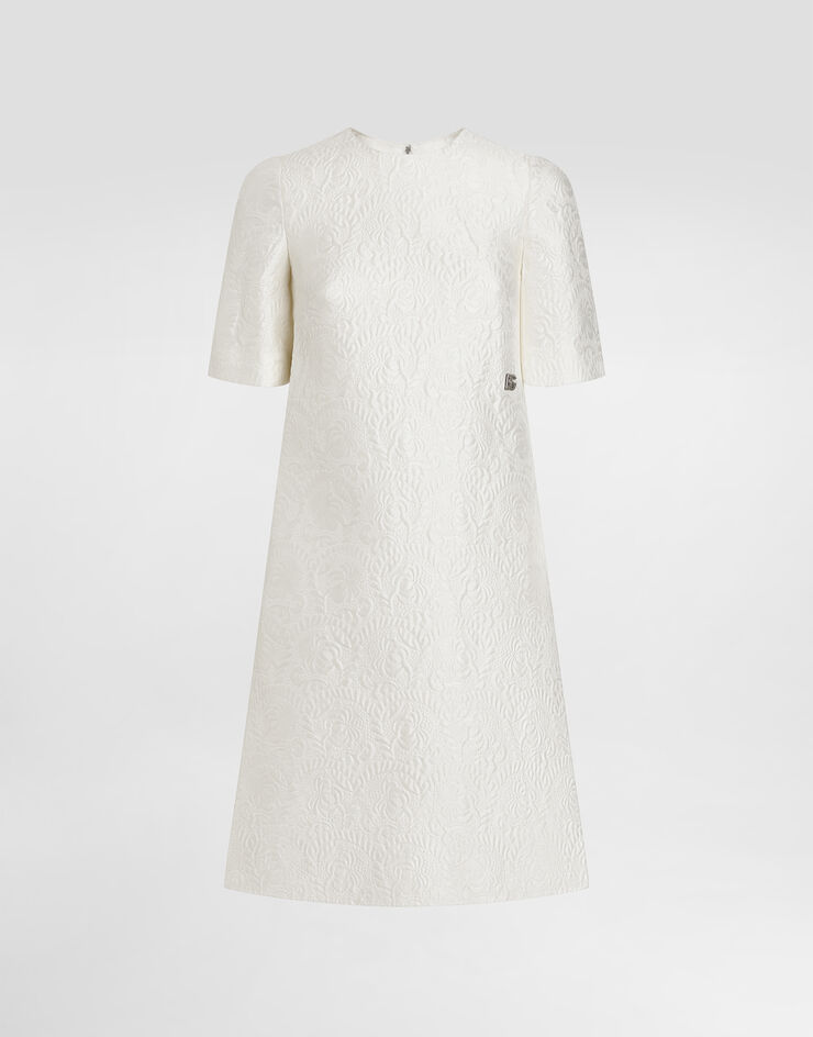 Dolce & Gabbana Floral jacquard midi dress White F6ARYTHJMOK