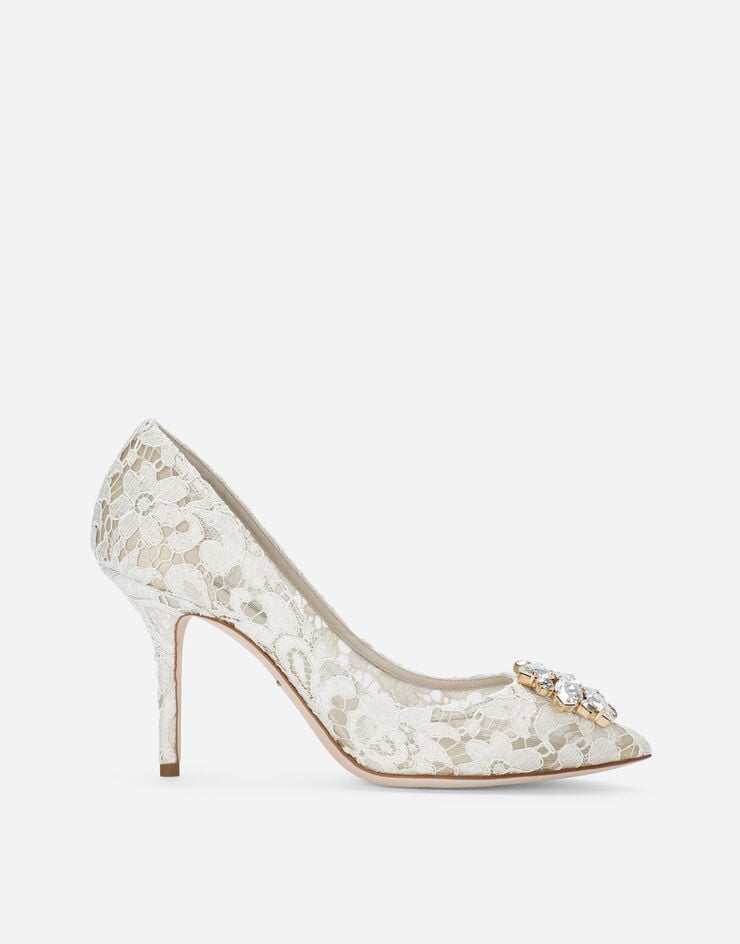 Dolce & Gabbana Zapatos escotados de encaje Taormina con cristales Blanco CD0101AL198