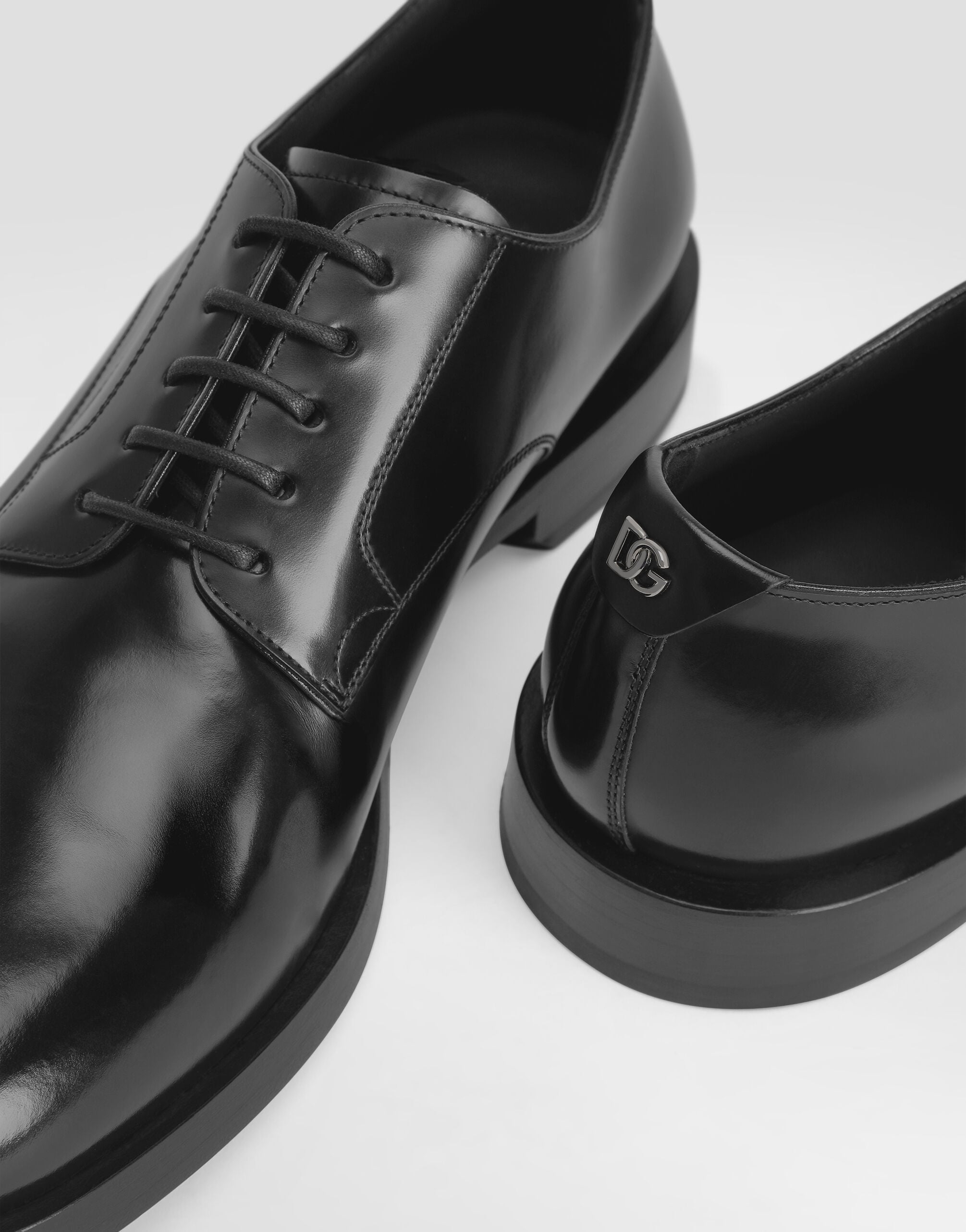 Brushed calfskin derby shoes in Black for Men | Dolce&Gabbana® US