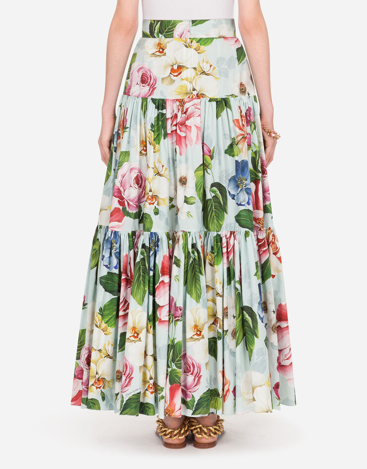 Dolce & Gabbana FLORAL-PRINT POPLIN MIDI SKIRT FLORAL PRINT F4A8QTHS5GB