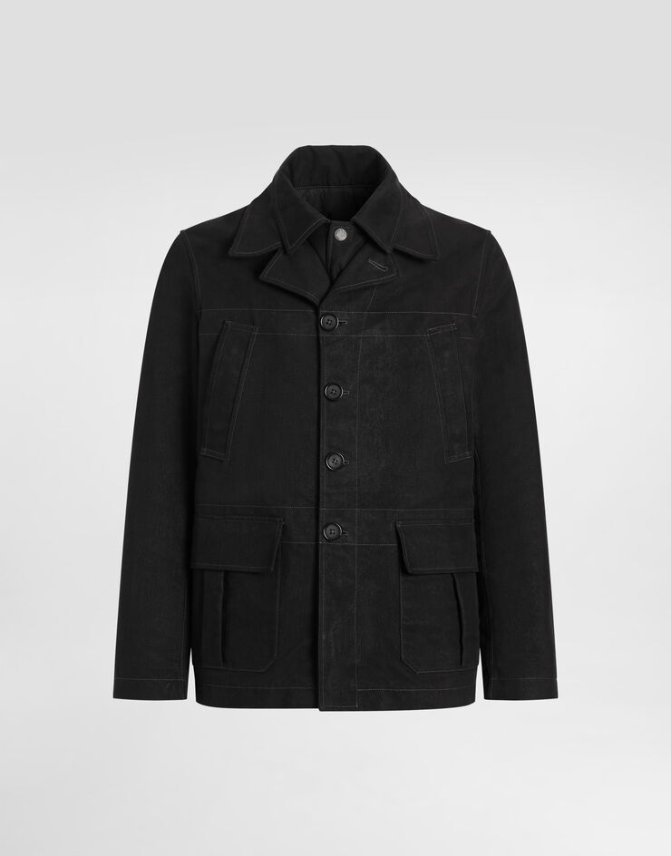 Dolce & Gabbana Natté waxed jacket Black G9BQSTHUMVU